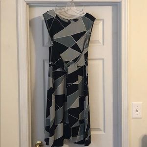 Ann Taylor Gray and Navy Color Block Dress